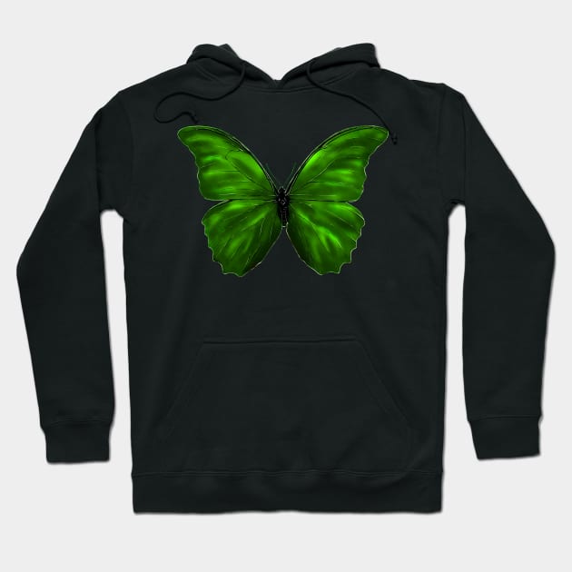 Green butterfly Hoodie by Erena Samohai